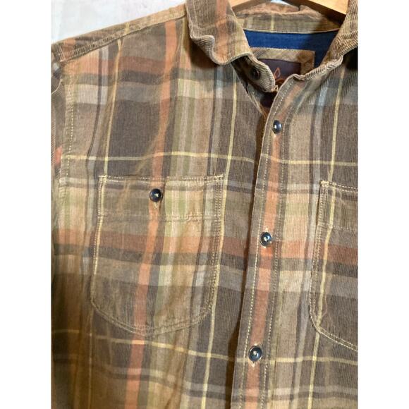 Prana Flannel Top Womens Small Light Brown Plaid Button Up Long Sleeve Shacket - Picture 3 of 12